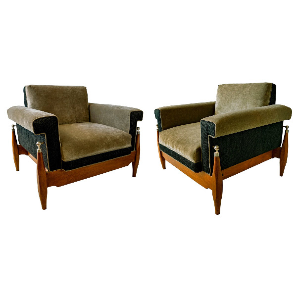 Fine Pair of Brazilian Rosewood Club Chairs, by SERGIO RODRIGUES